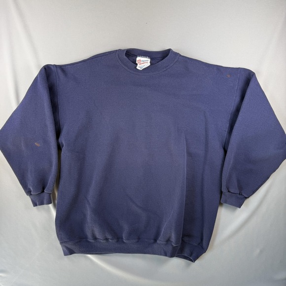 Hanes Other - Vintage Hanes Sweatshirt Mens XL Blue Heavyweight Crewneck Blank Made USA 90s